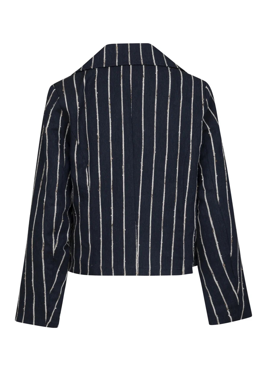 Ventro Striped Navy Blazer