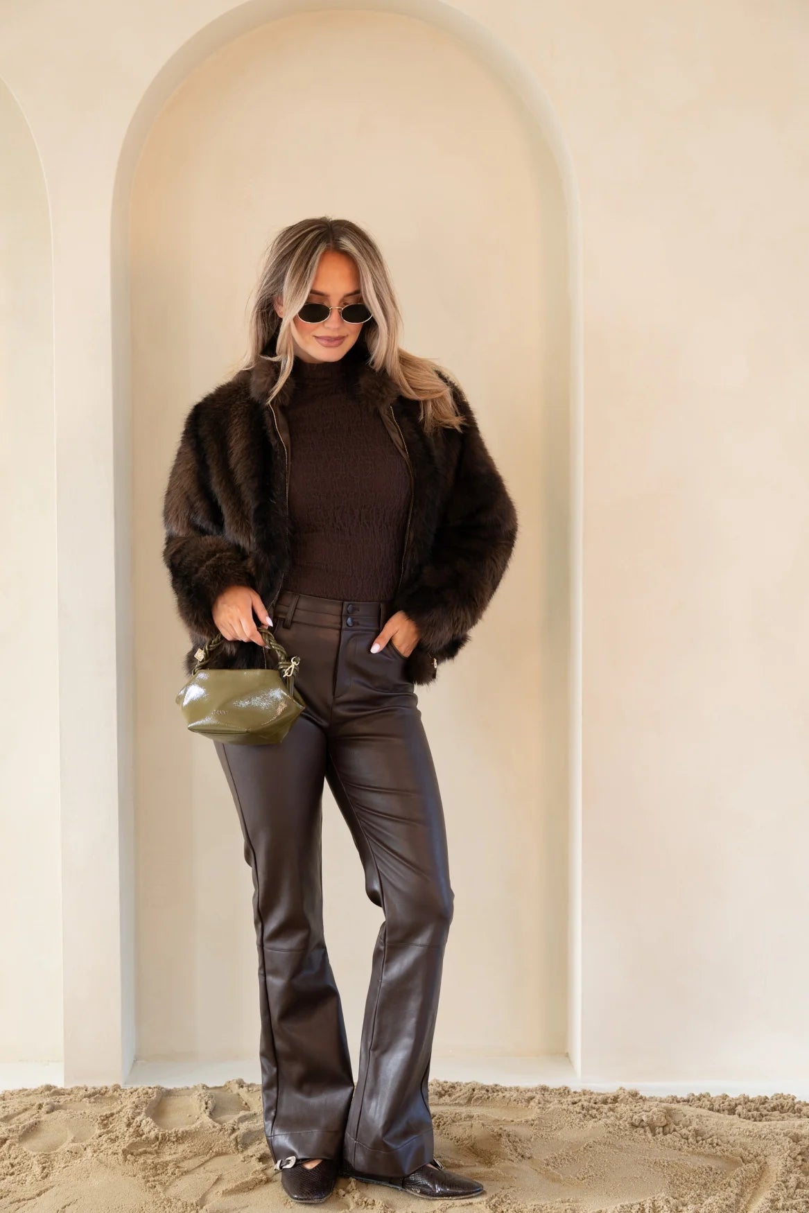 Hailey Brown Fur Jacket