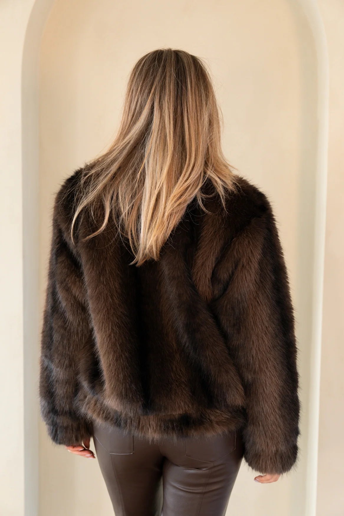 Hailey Brown Fur Jacket