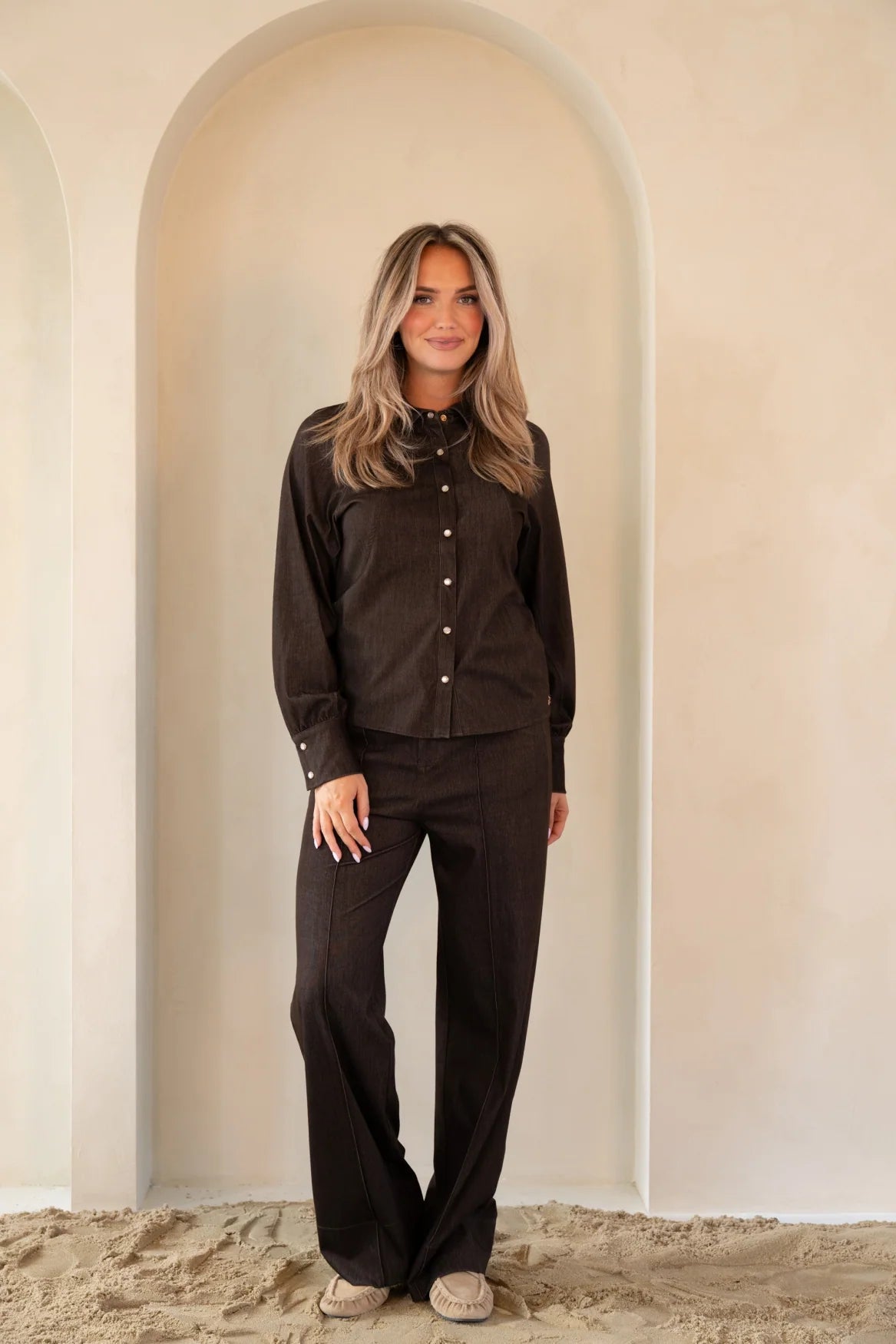 Pino Tencel Sadaer Denim Brown Blouse