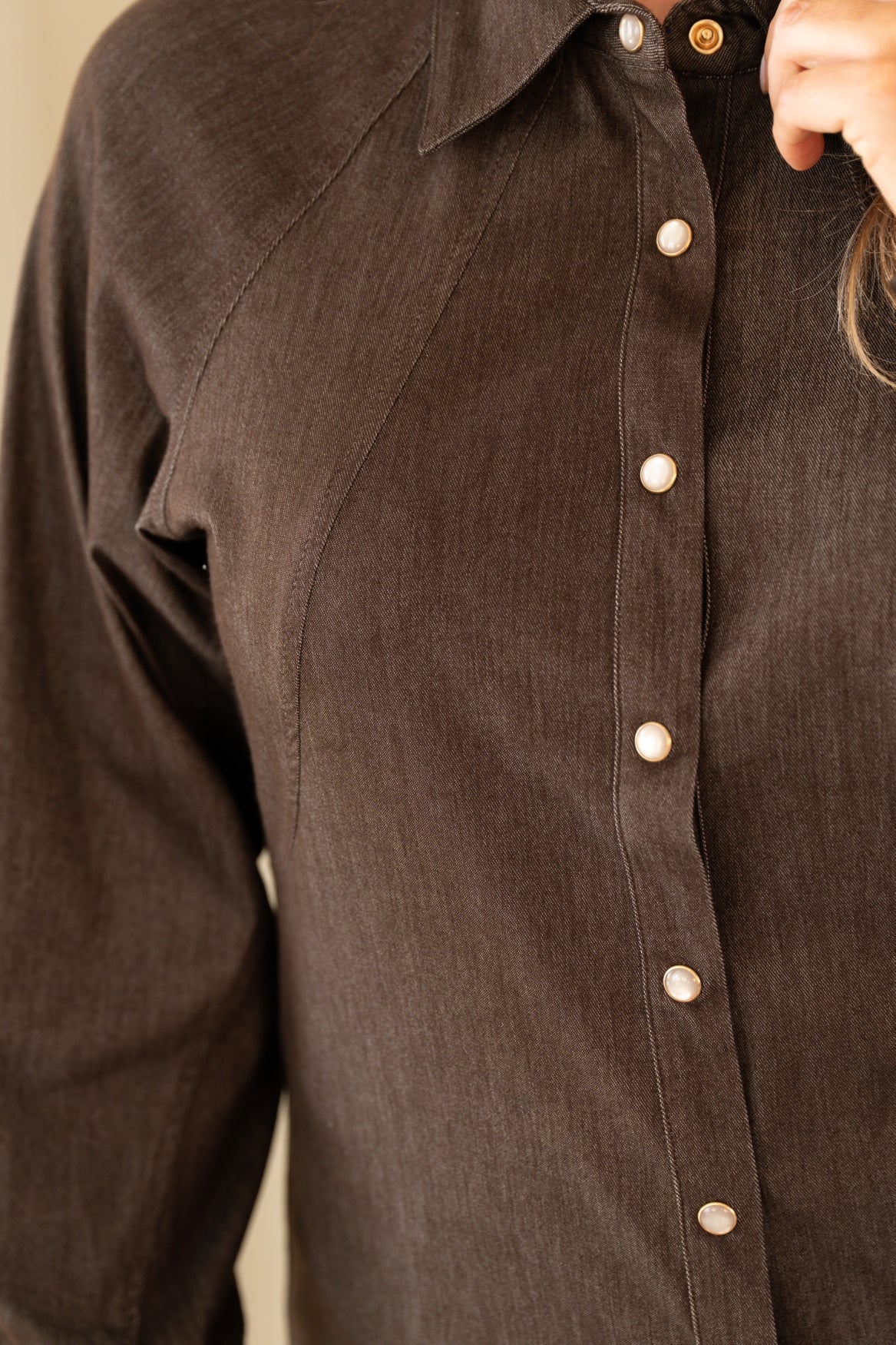 Pino Tencel Sadaer Denim Brown Blouse