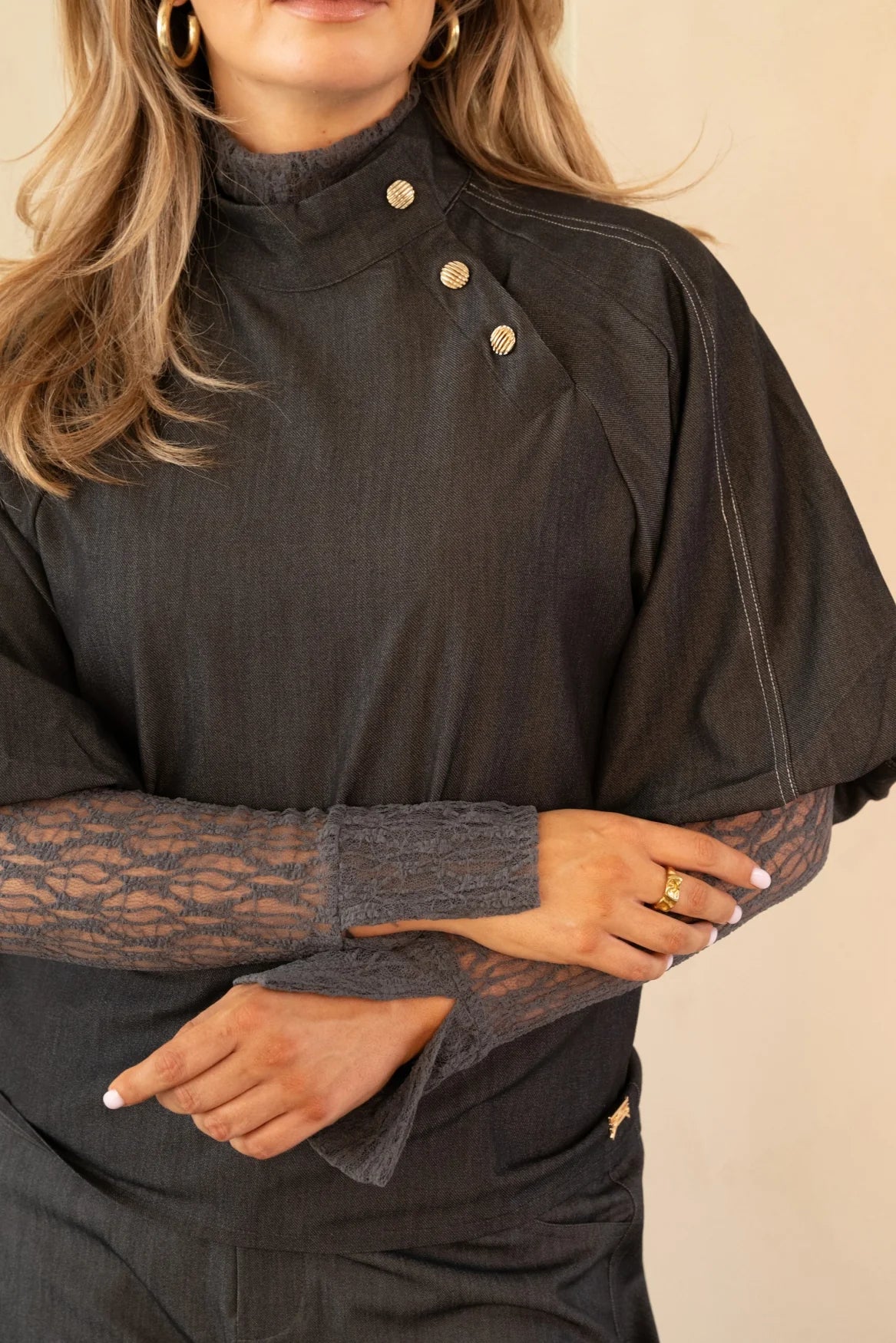 Nick Dark Grey Blouse