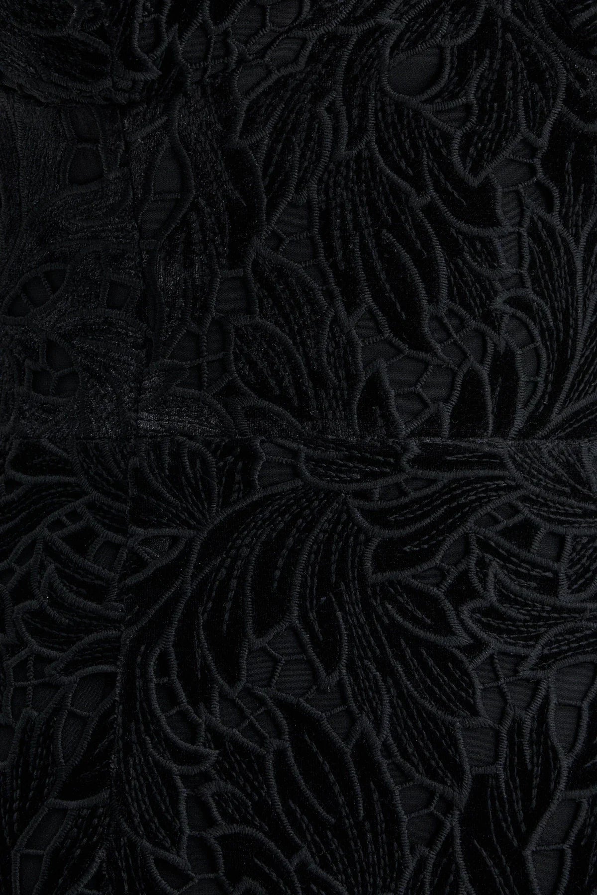 Paloma Velvet Guipure Lace Corset Mini Dress In Black