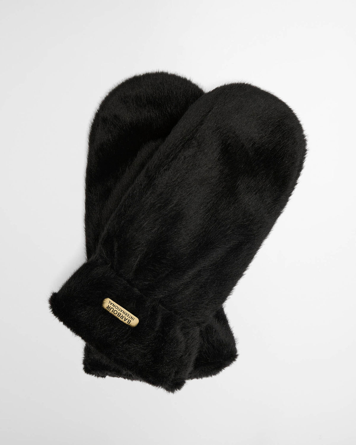 Cyrus Black Faux-Fur Mittens