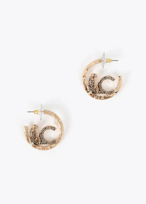 Masaba Cheetah Half-Hoop Earrings