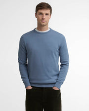 Barbour Tarn Blue Pima Cotton Crew Neck Jumper