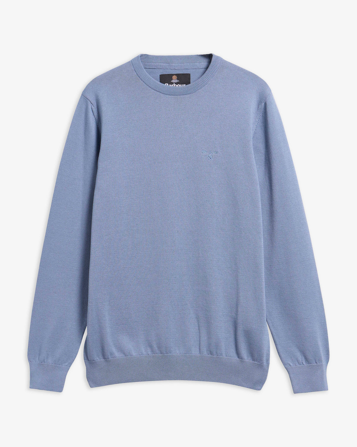 Barbour Tarn Blue Pima Cotton Crew Neck Jumper
