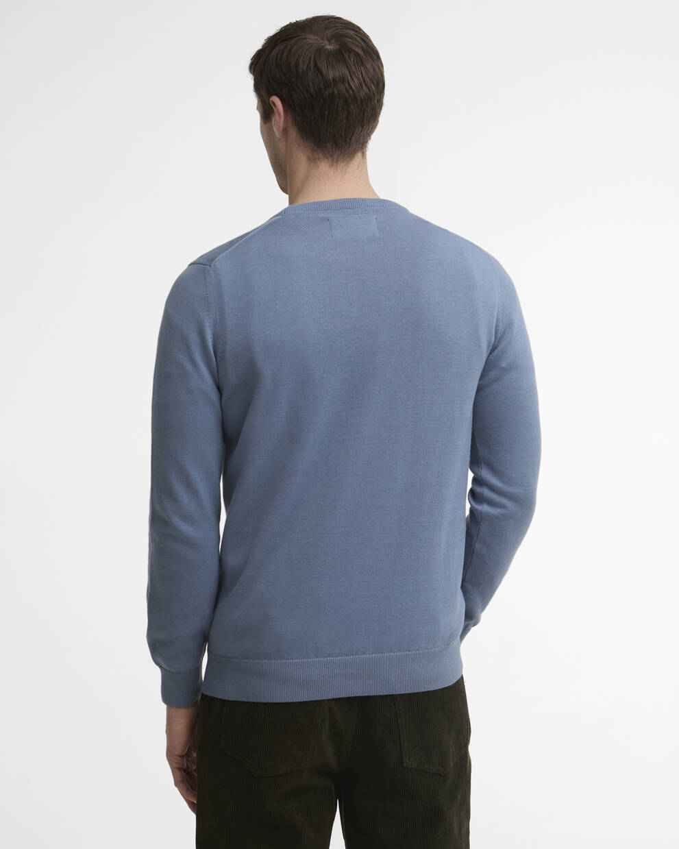 Barbour Tarn Blue Pima Cotton Crew Neck Jumper