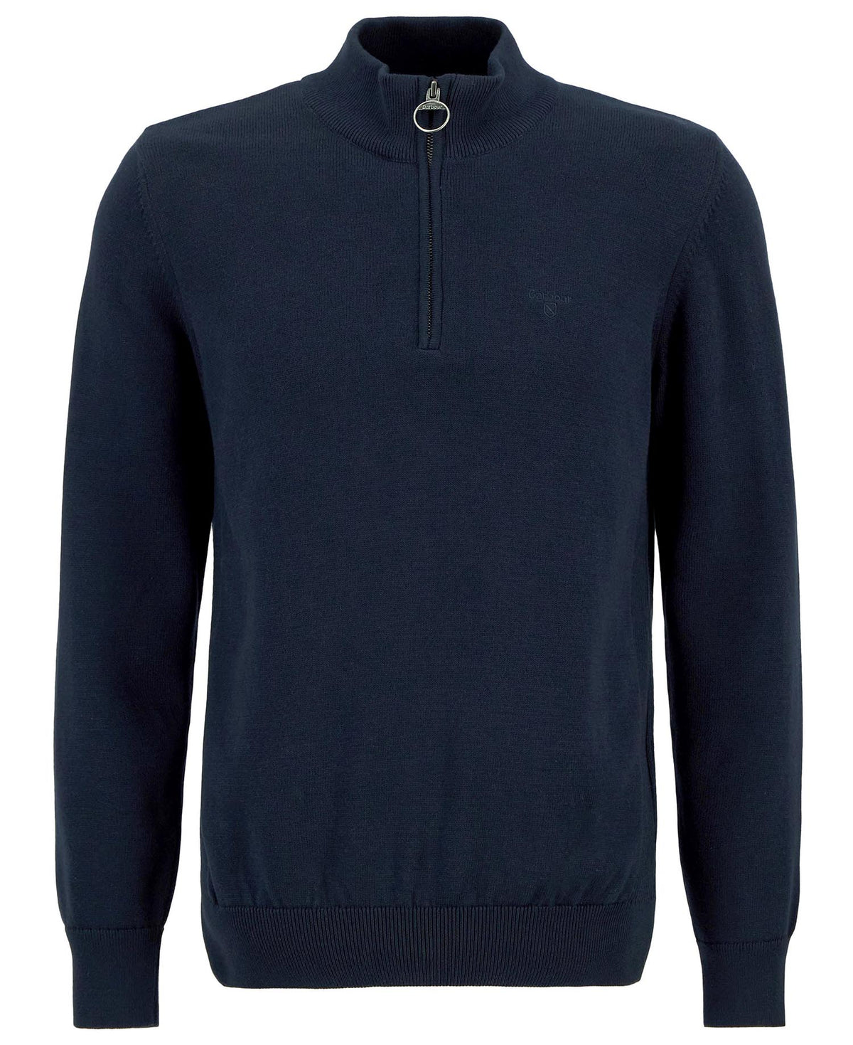 Barbour Navy Cotton Quarter-Zip Jumper