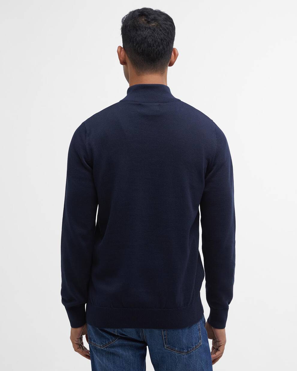 Barbour Navy Cotton Quarter-Zip Jumper