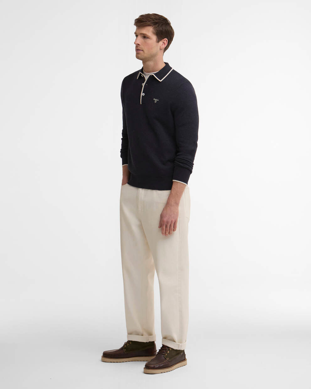 Barbour Navy Taunton Polo Shirt Sweater