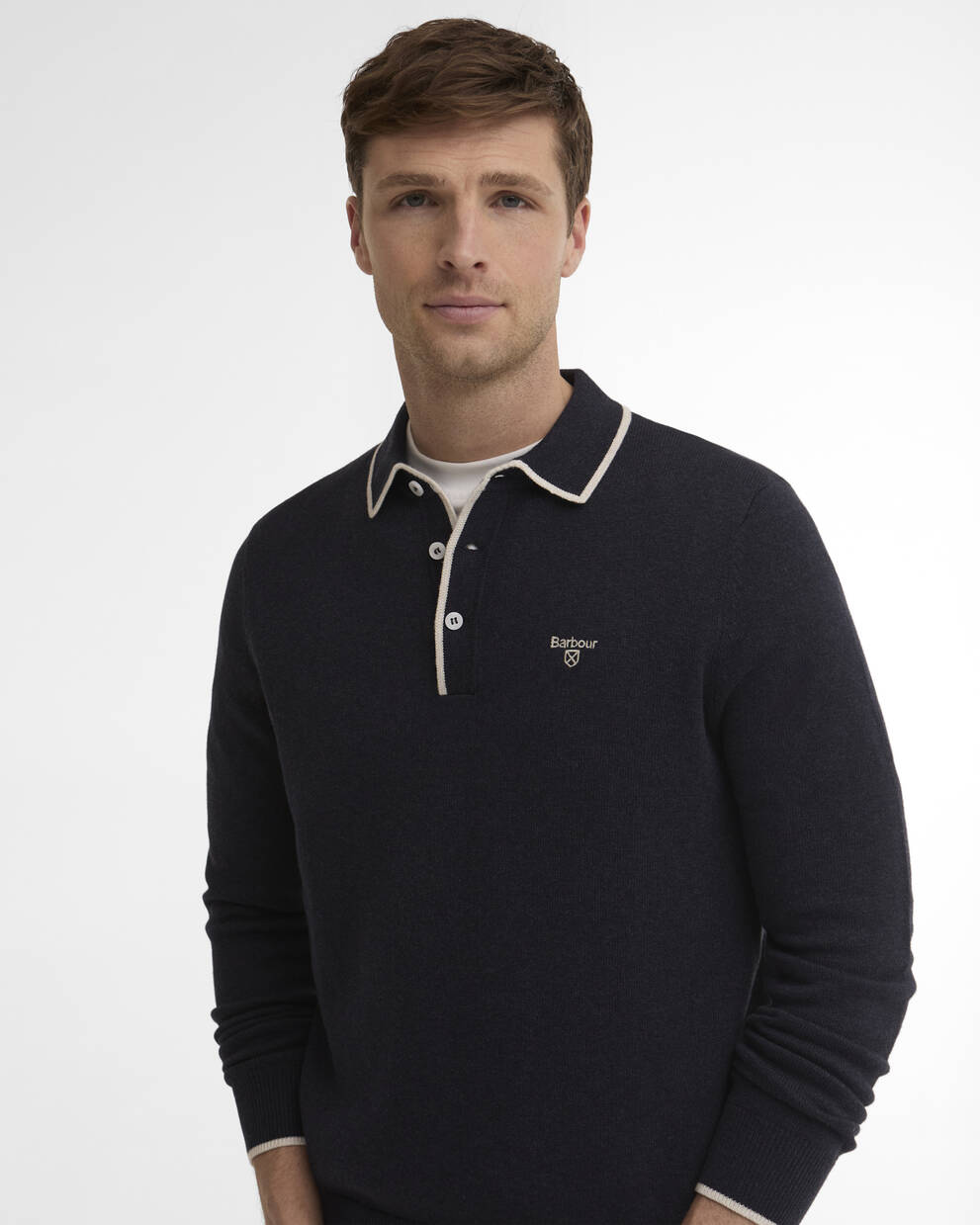 Barbour Navy Taunton Polo Shirt Sweater
