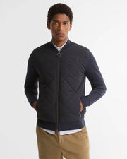 Barbour Navy Quilted Front Zip-Up Jacket