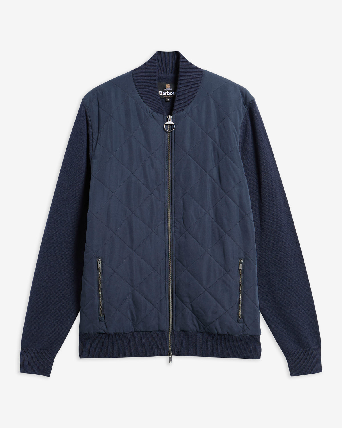 Barbour Navy Quilted Front Zip-Up Jacket