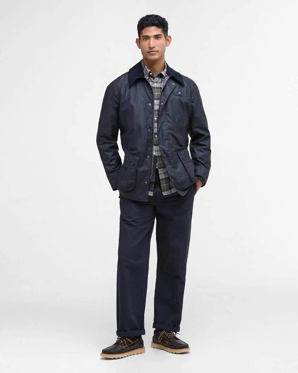 Barbour Navy Ashby Waxed Jacket