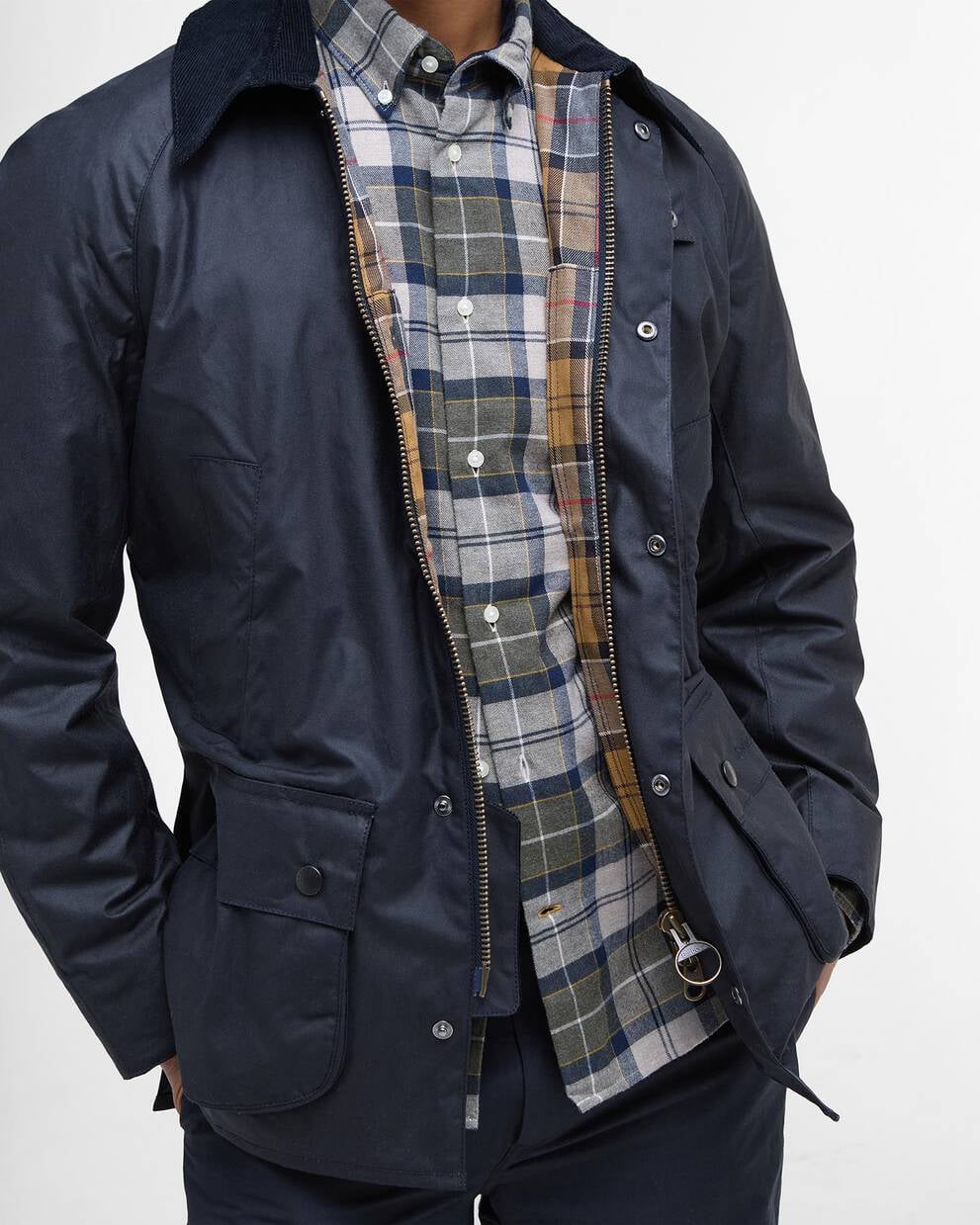 Barbour Navy Ashby Waxed Jacket