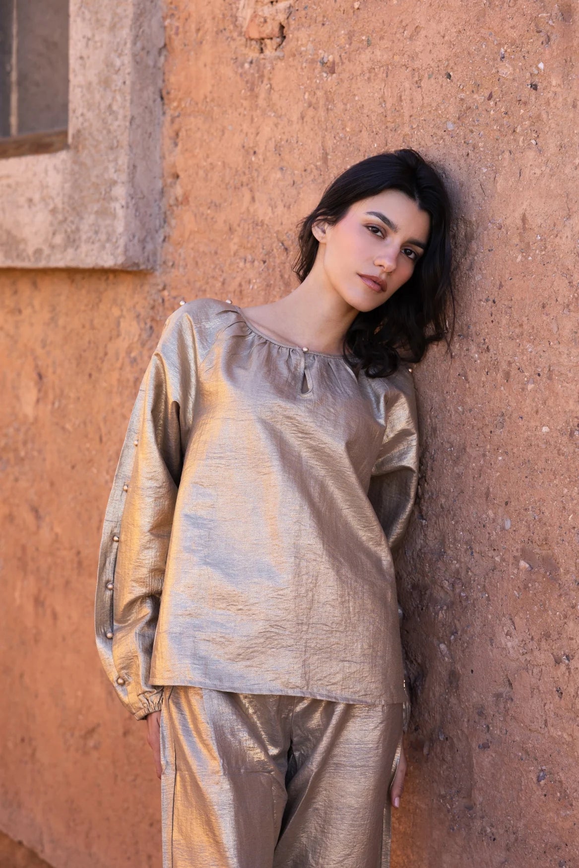 Bras Gold Shimmer Blouse