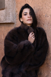Hailey Brown Fur Jacket