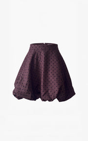 Menorca Burgundy Polka Dot Balloon Skirt