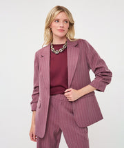Romy Wine Pinstripe Blazer