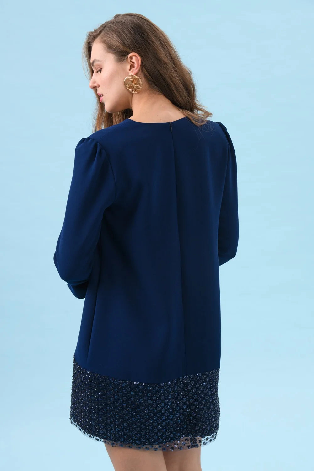 Olivia Bow Coat in Navy