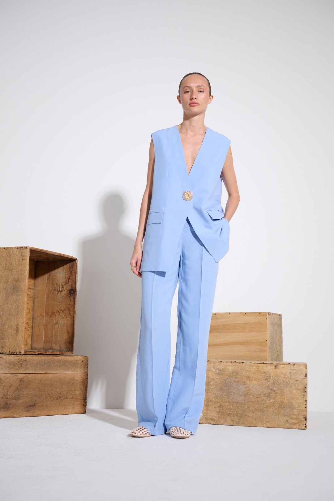 Denise Blue Waistcoat