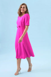 Pearl Midi Dress in Fuchsia