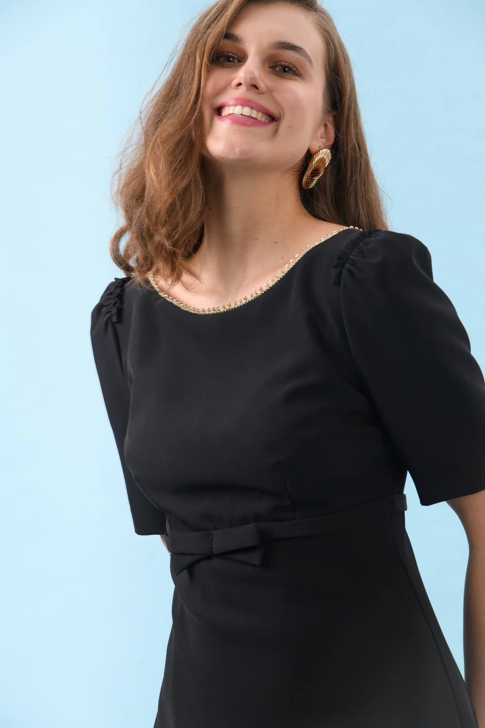Pearl Short Dress in Black