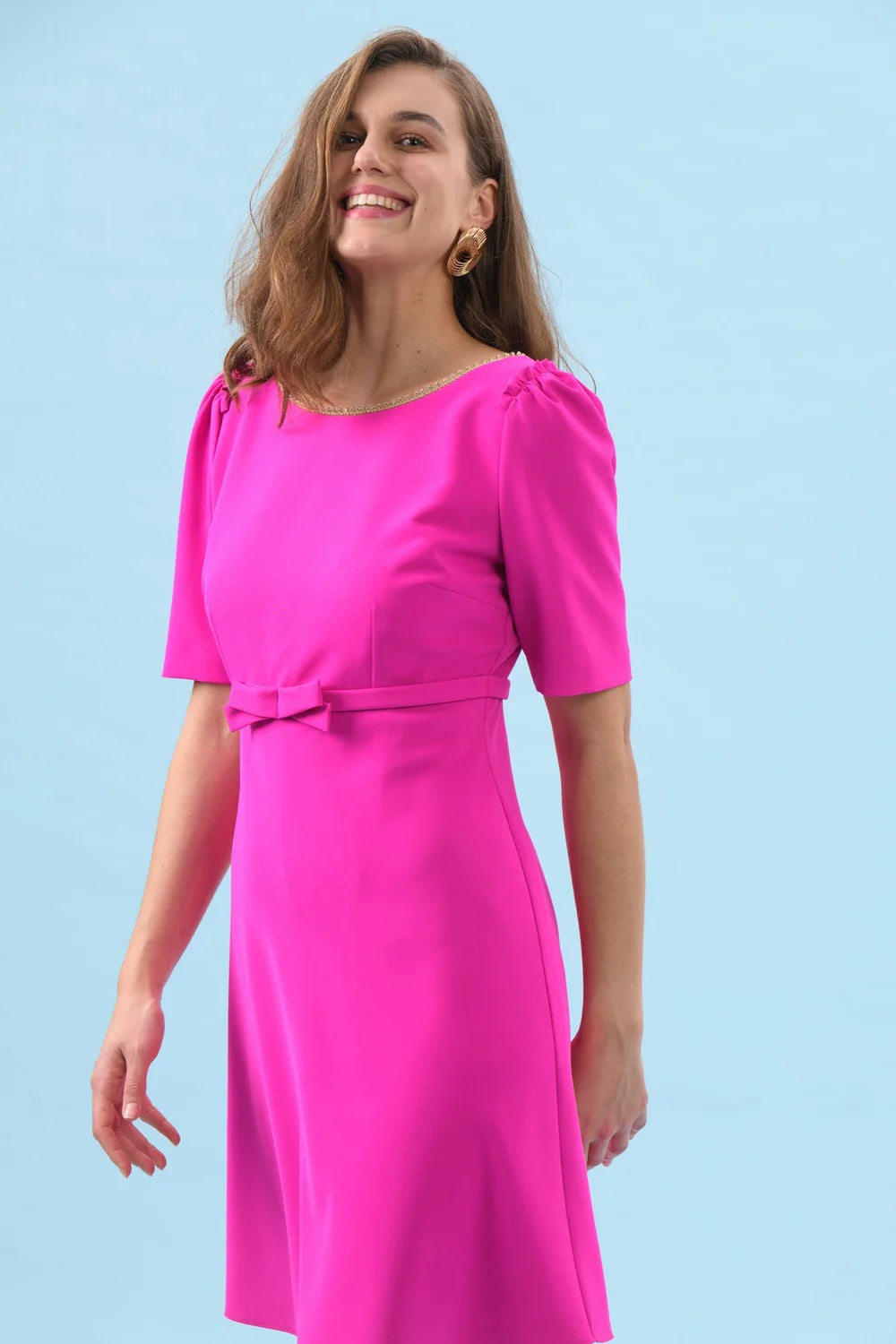 Pearl Short Dress in Fuchsia