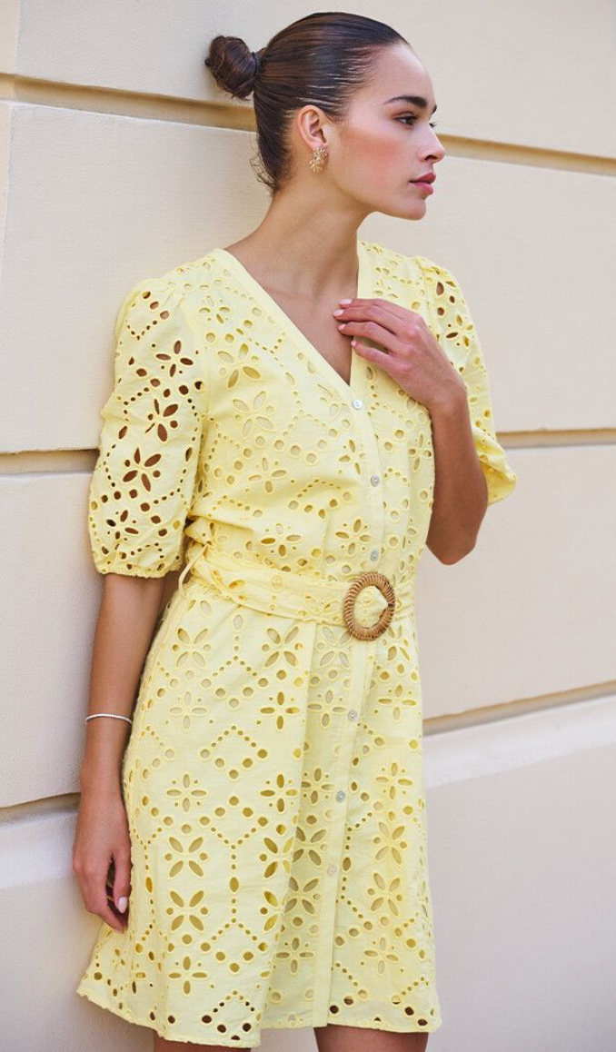 Miley Lemon Belt Dress