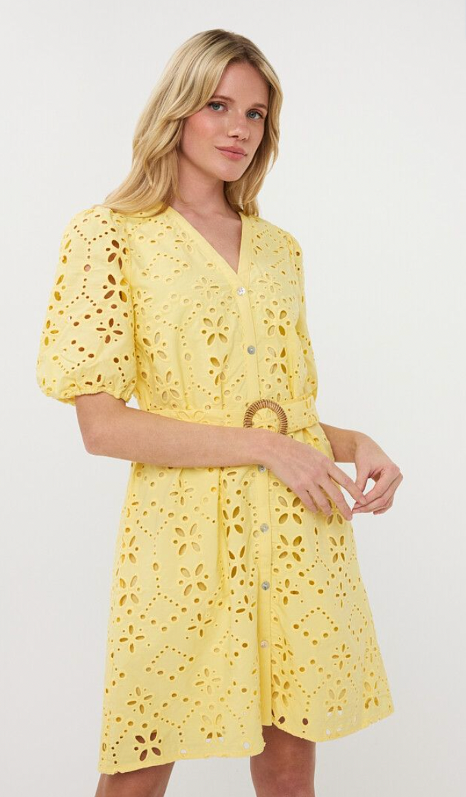 Miley Lemon Belt Dress