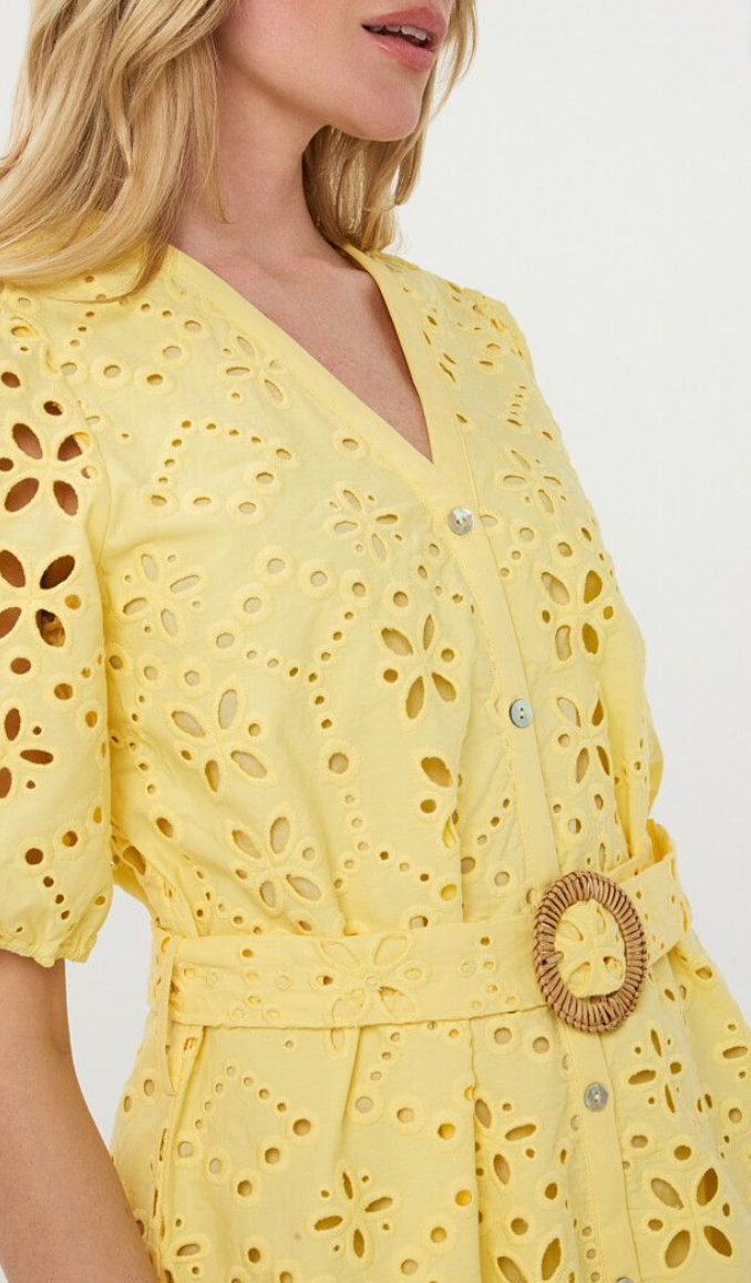 Miley Lemon Belt Dress
