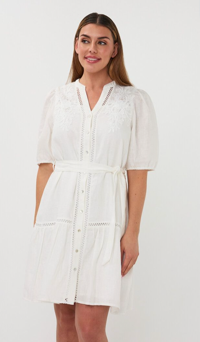 Bridget Off-White Linen Dress