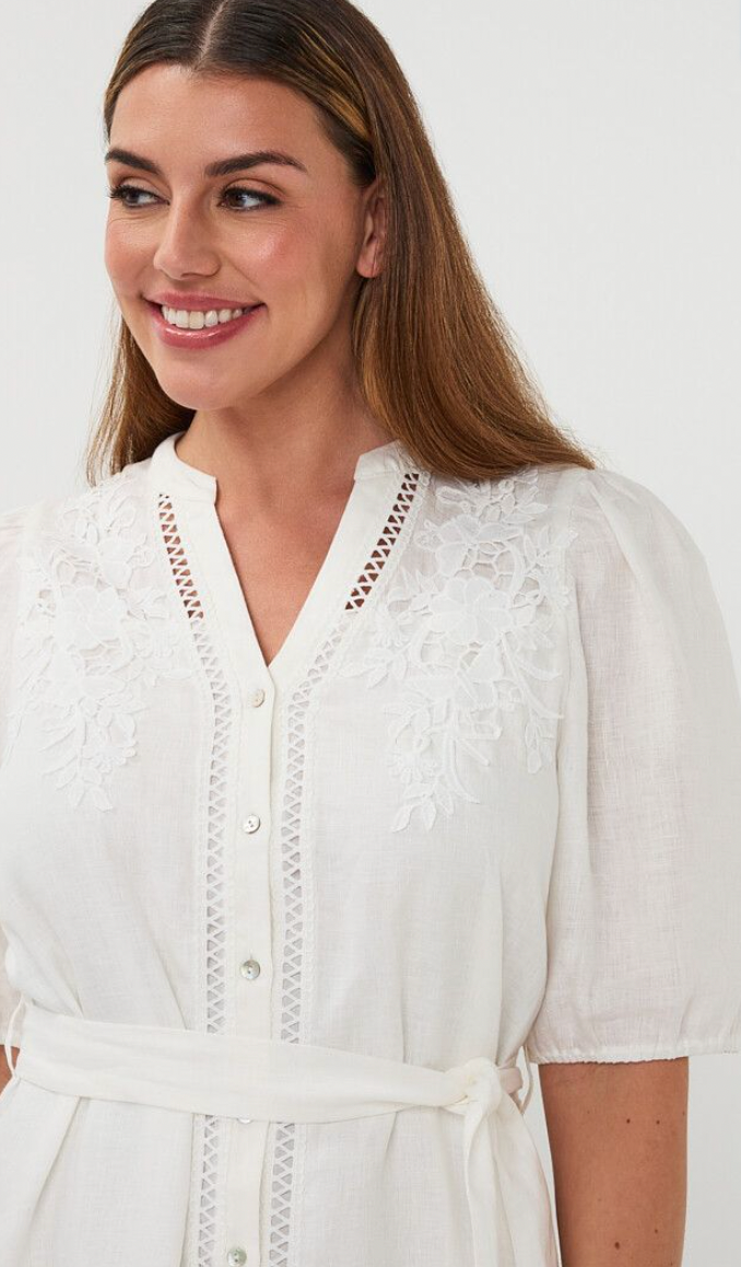 Bridget Off-White Linen Dress