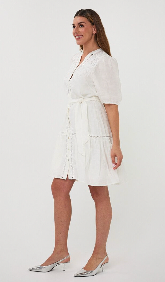 Bridget Off-White Linen Dress