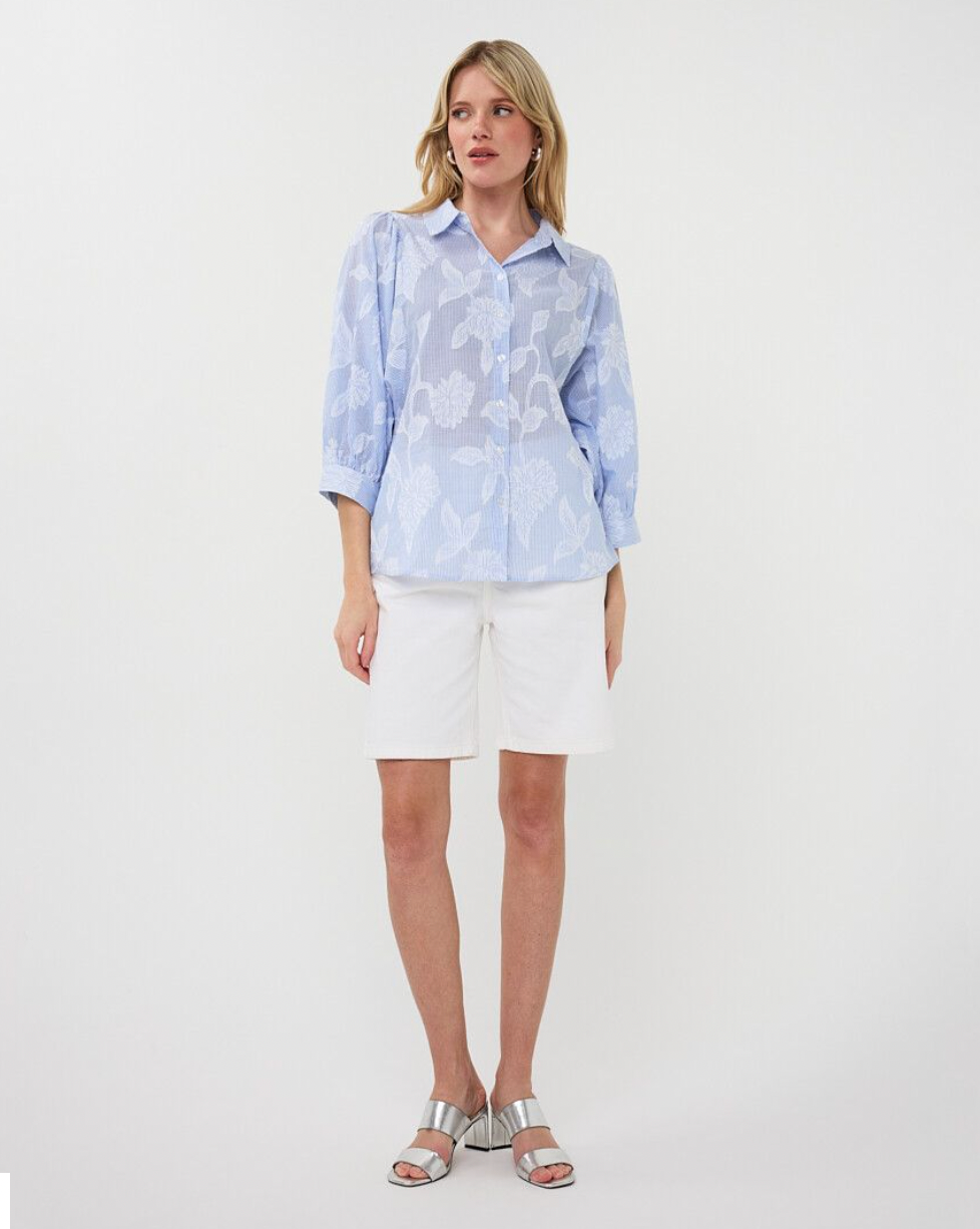 Sarah Blue Pinstripe Shirt