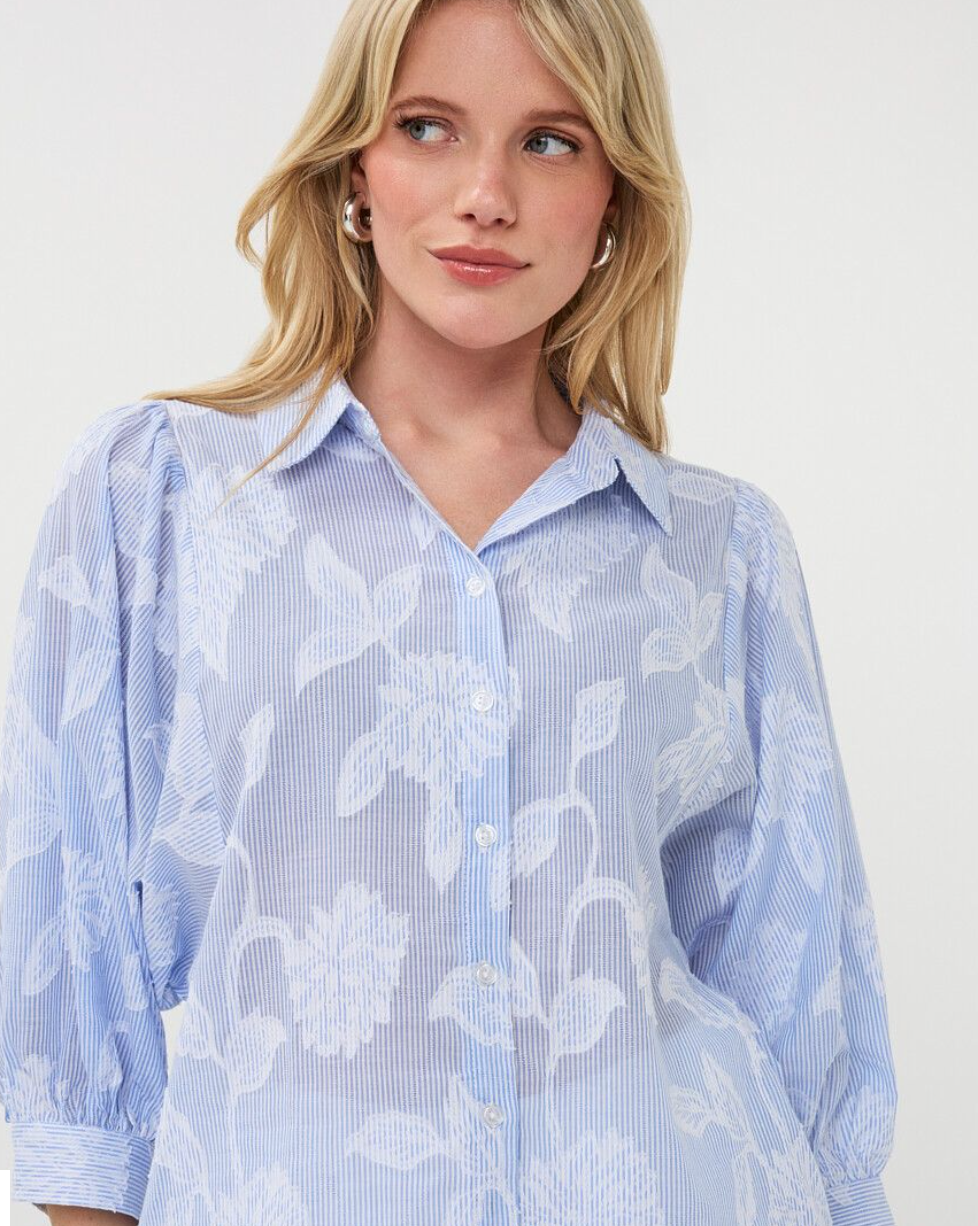 Sarah Blue Pinstripe Shirt