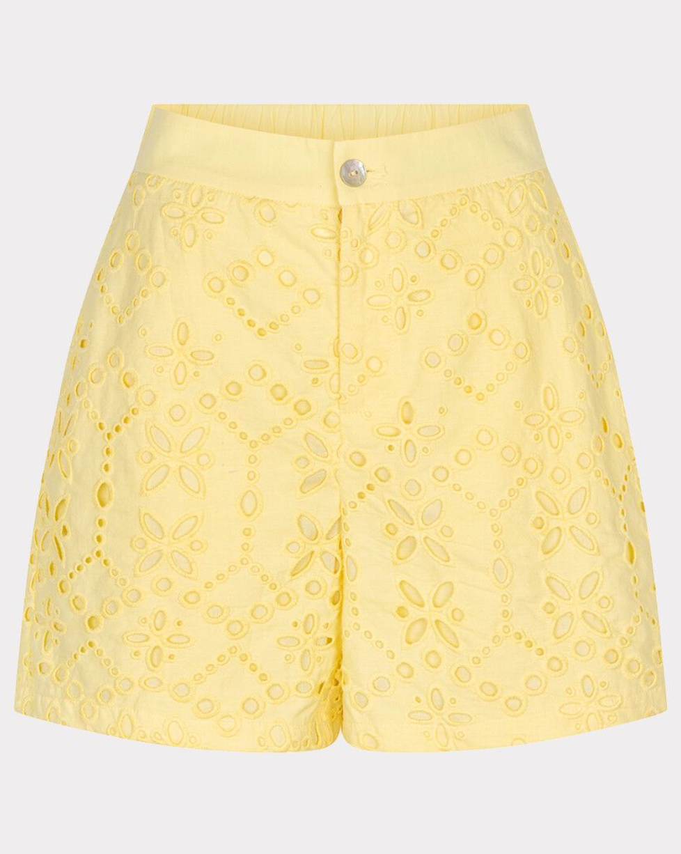 Lara Lemon Broderie Anglaise Shorts