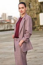Romy Wine Check Blazer