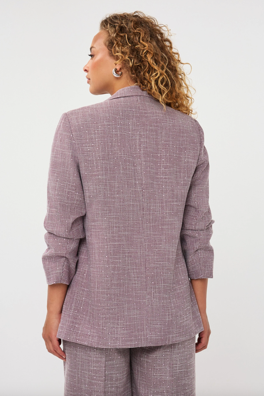 Romy Wine Check Blazer