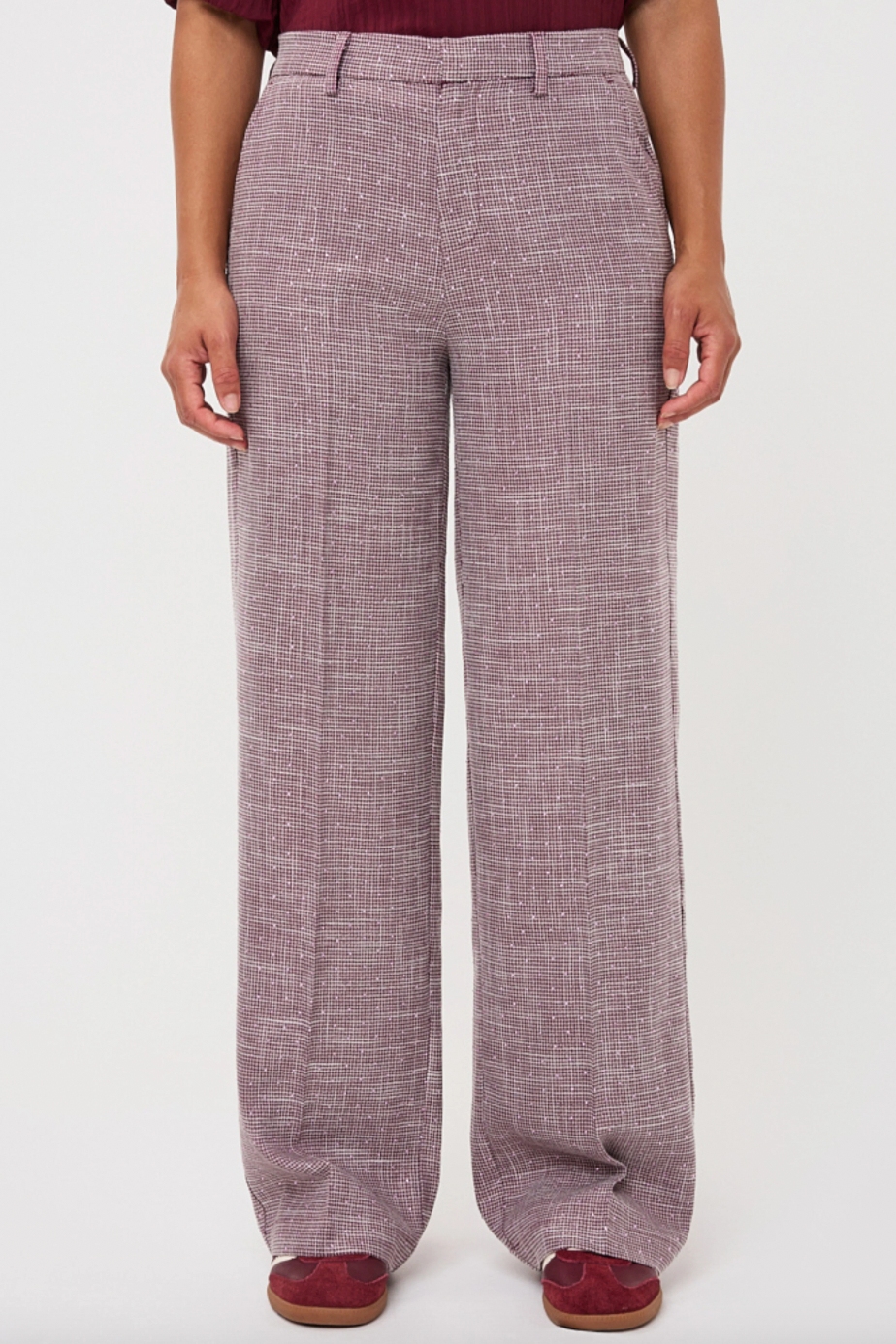 Nikki Wine Check Trouser