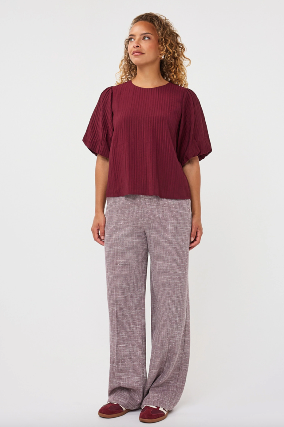 Nikki Wine Check Trouser