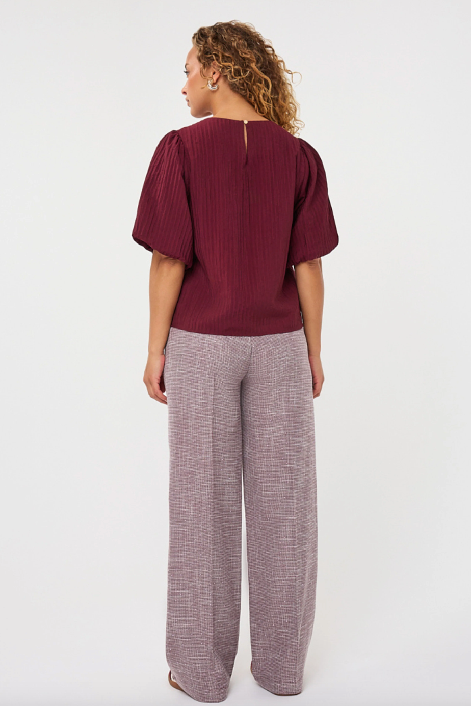 Nikki Wine Check Trouser