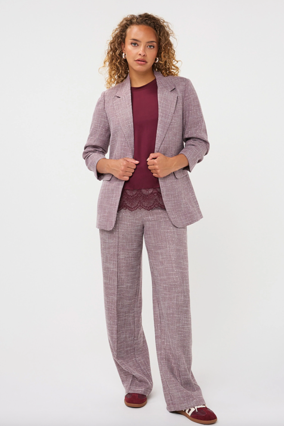 Nikki Wine Check Trouser