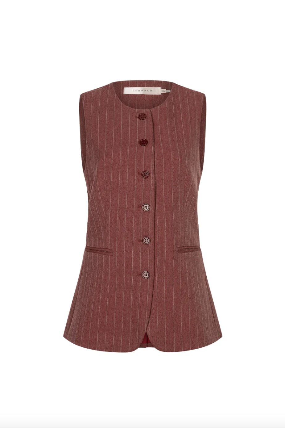 Pria Wine Pinstripe Waistcoat