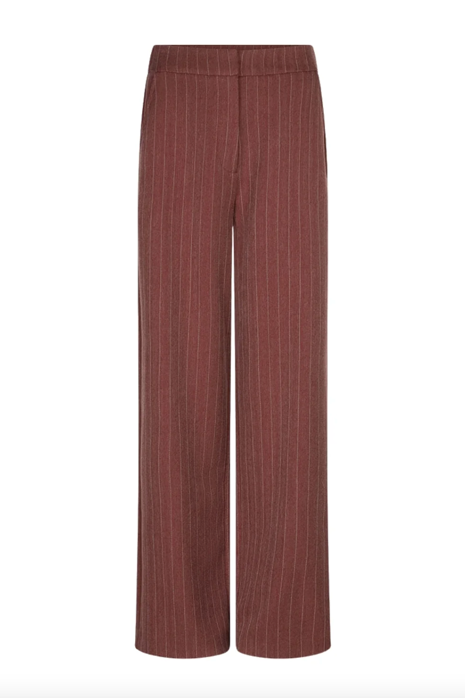 Lydia Wine Pinstripe Wide Trouser