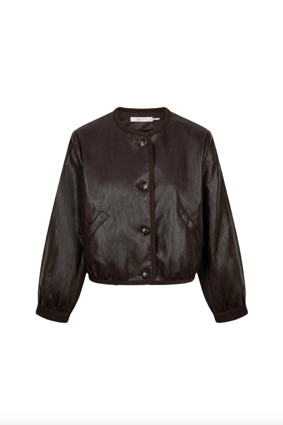 Alma Cacao Brown Short Leather Jacket
