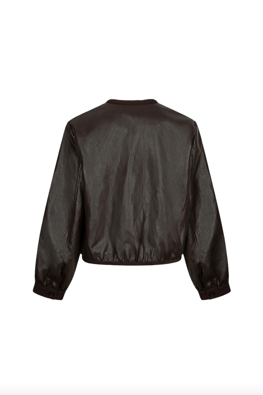 Alma Cacao Brown Short Leather Jacket