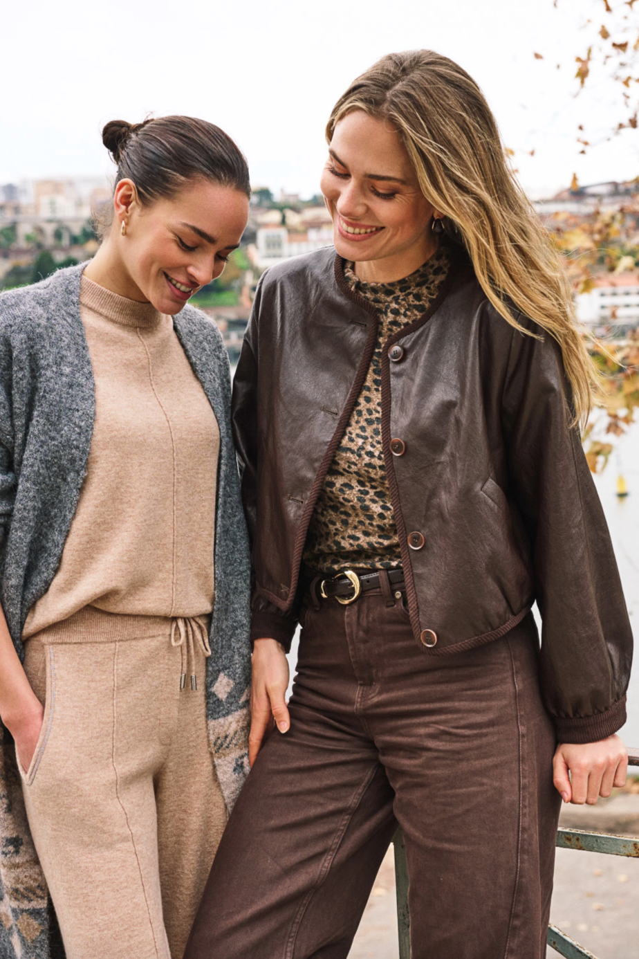 Alma Cacao Brown Short Leather Jacket