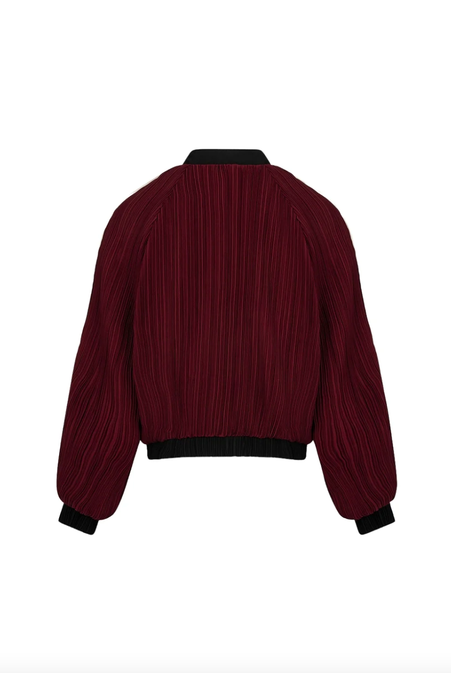 Ellen Merlot Stripe Bomber Jacket